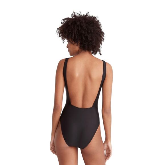 Madewell Second Wave Square Neck Tank One Piece Swimsuit Sexy Black Large NEW - Picture 5 of 9